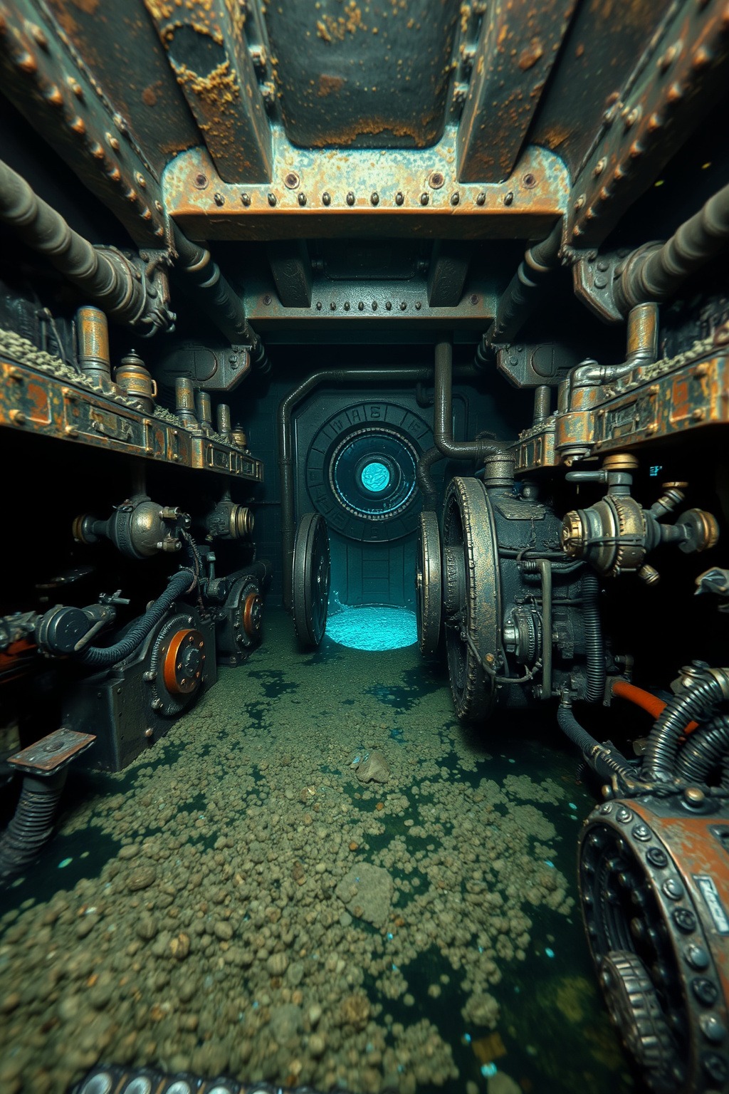 Flooded Engine Room — Abyssal Relics original art